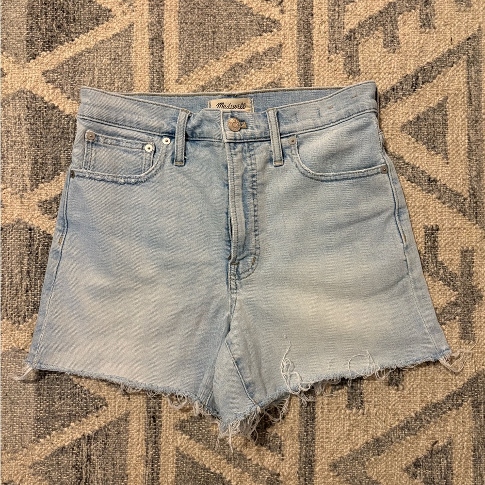 Madewell Blue Jean Shorts Distressed High-Waisted